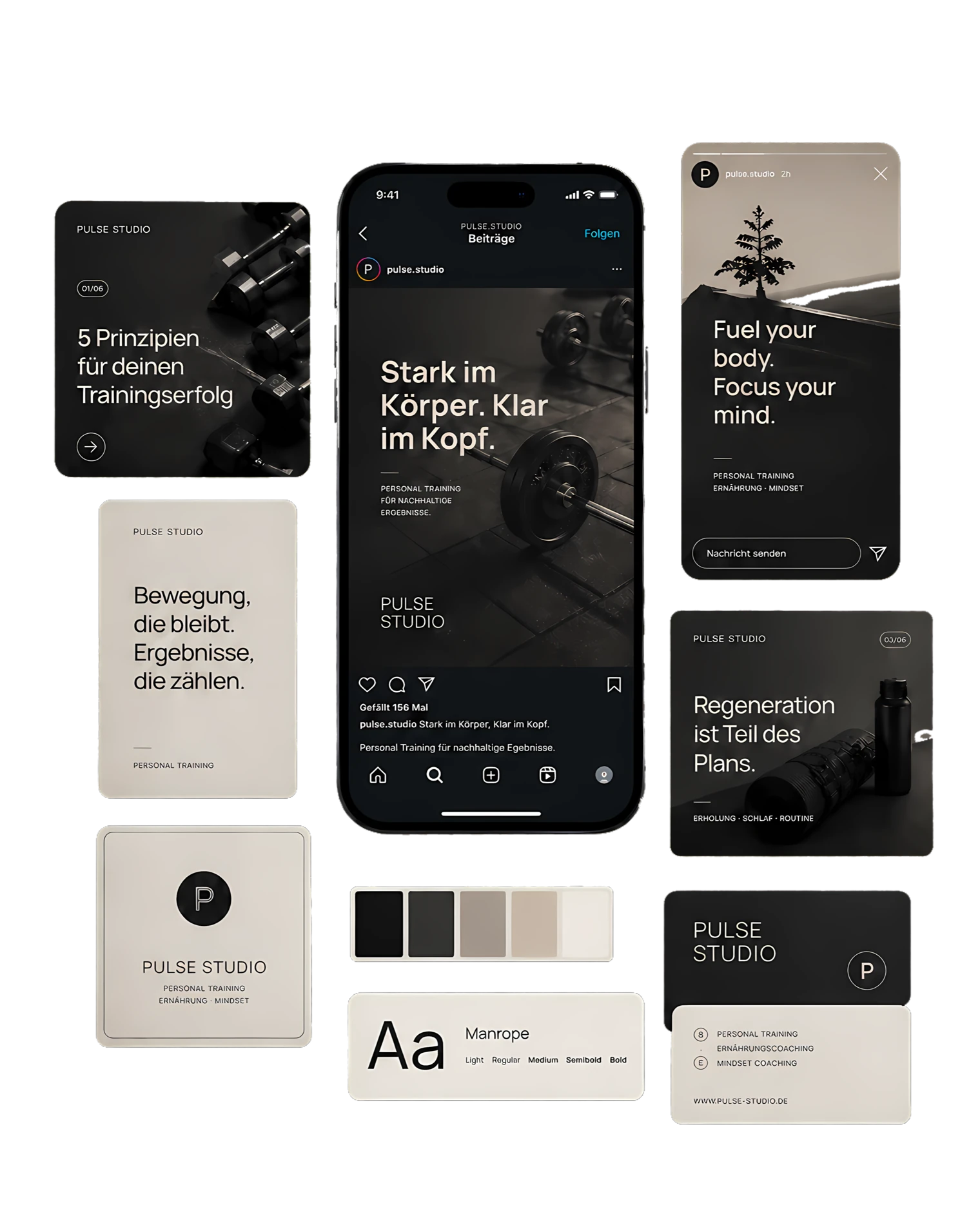 Branding- und Social-Media-Mockup für hochwertige digitale Gestaltung