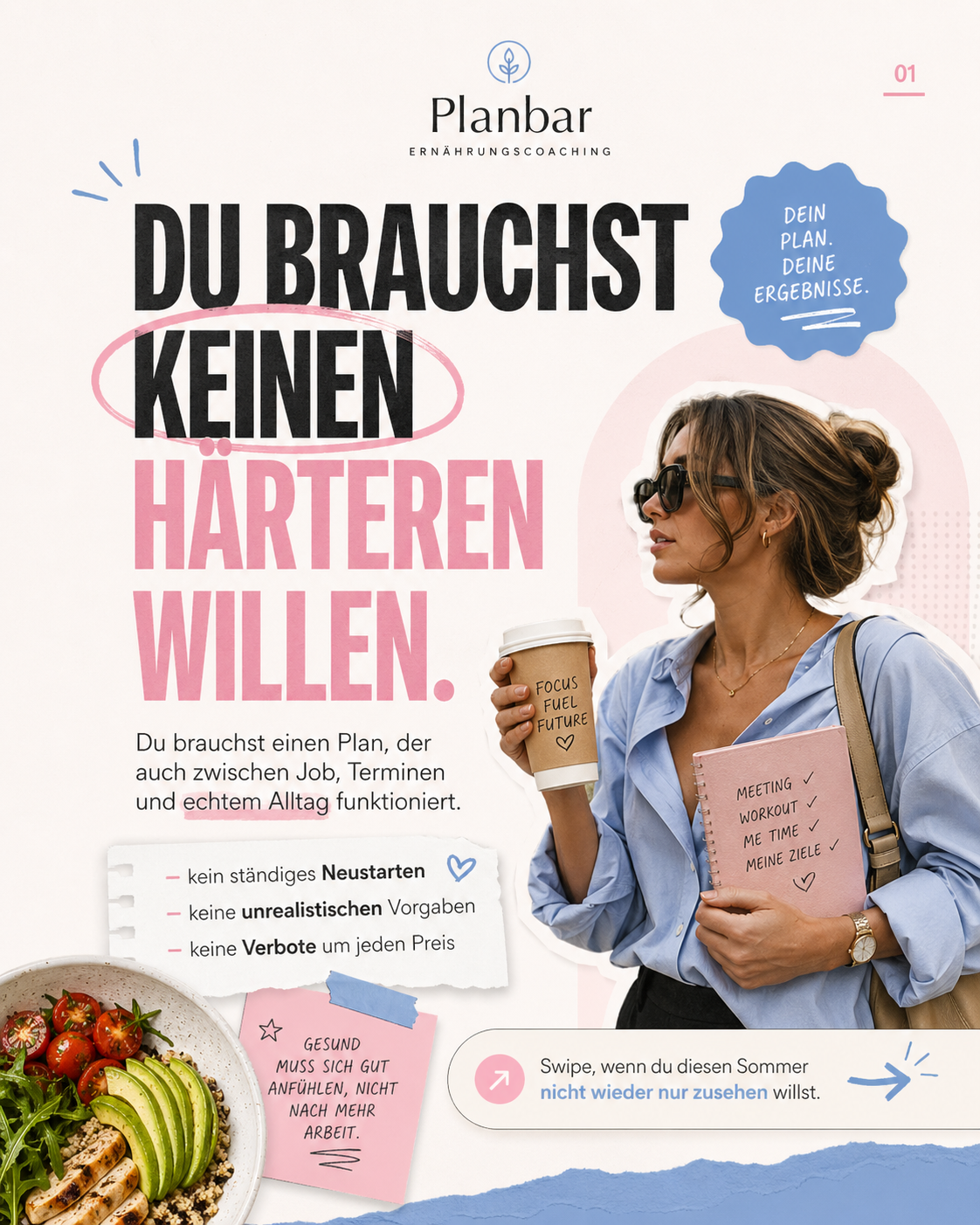 Planbar Karussell-Slide 1: Du brauchst keinen härteren Willen