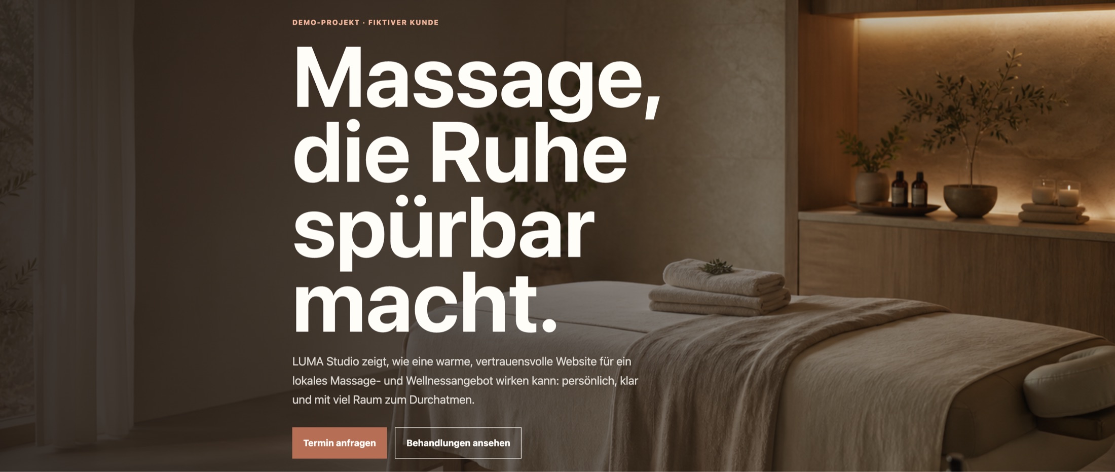 Vorschau der Wellnessstudio Demo-Website